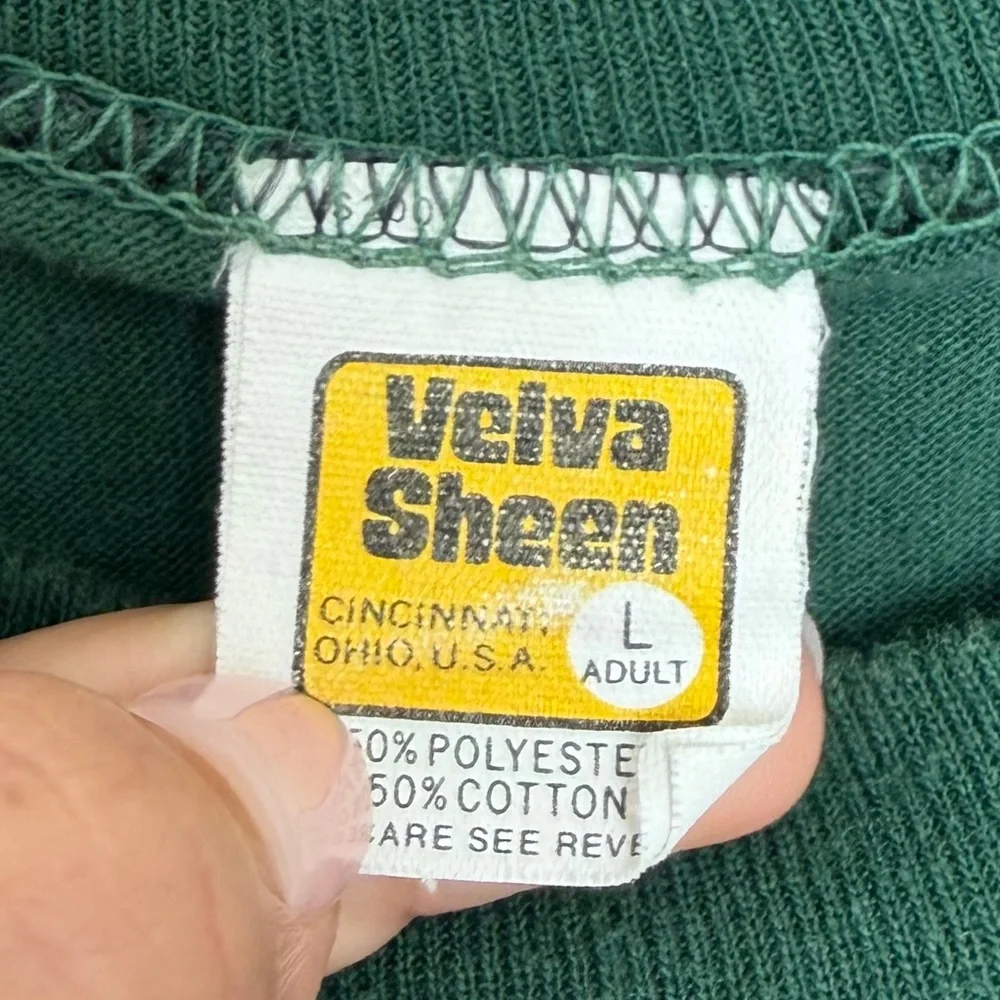 VTG 80S A NIGHT IN OLD SAVANNAH JAZZ GREEN GRAPHIC SINGLE STITCH TSHIRT MEN L - Picture 4 of 4